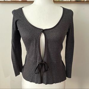 WHBM Tie Front Dressy Cardigan Silk Blend